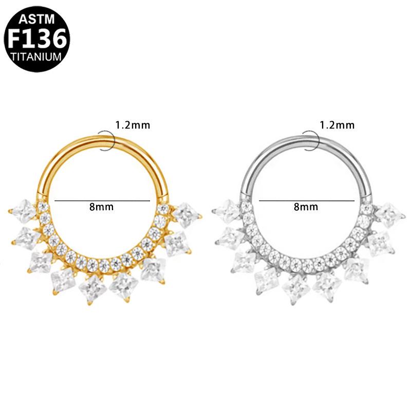 European-American Zirconia G23 Titanium Alloy Nose Ring & Stud