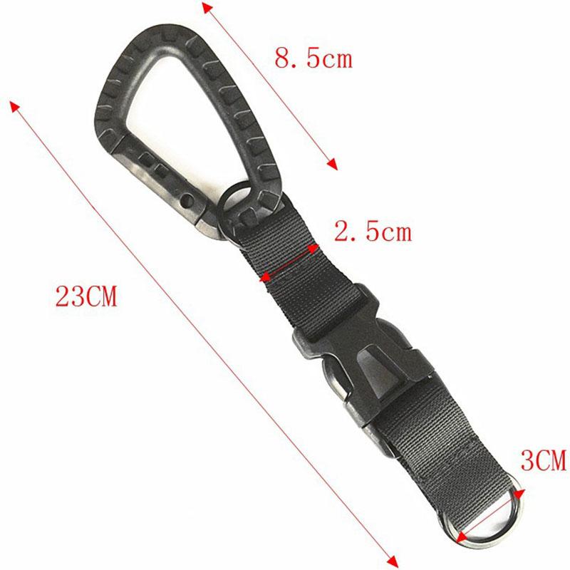 Tactical Key Ring Holder Gear Keychain Clip Nylon Webbing Quick Release Buckle Molle Bag Attachments Metal Carabiners Keychain