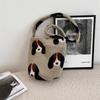41 autumn and winter fashion leopard print woolen underarm bag women's bucket bag large capacity shoulder bag