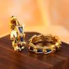Exaggerated Ladder Square Circle Personality Versatile Trendy Ear Buckle Design Sense Trendy Personality Jewelry and Accessories