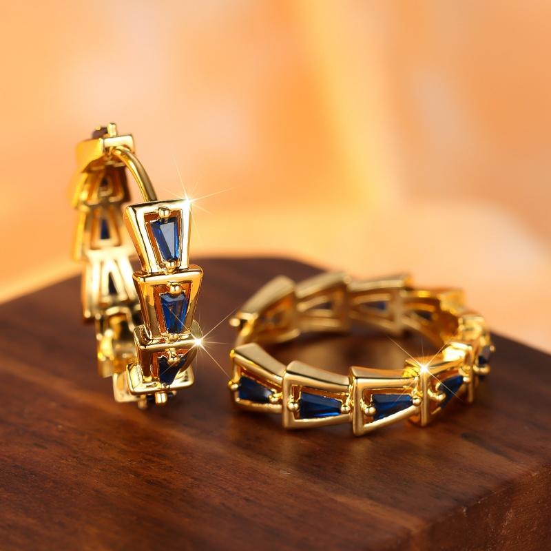 Exaggerated Ladder Square Circle Personality Versatile Trendy Ear Buckle Design Sense Trendy Personality Jewelry and Accessories