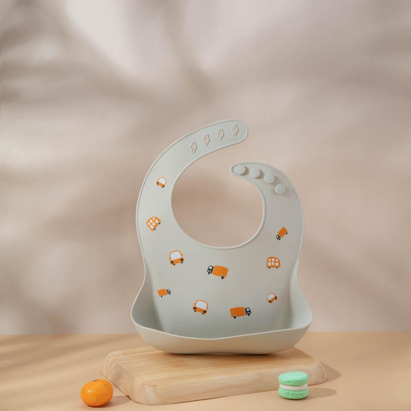 Waterproof Food-Grade Silicone Baby Bib - Leak-Proof, Self-Feeding, Drool Protection