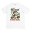 VINTAGE CHRISTMAS CAT WHITE COTTON T-SHIRT