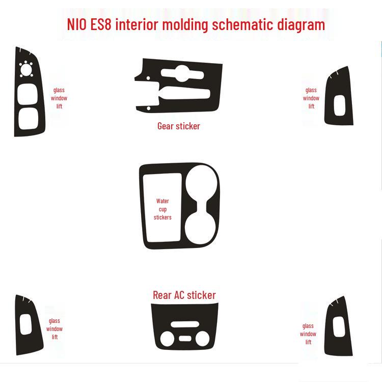 NIO ES8 Carbon Fiber Gear Panel Stickers - Interior Decoration & Protection Film