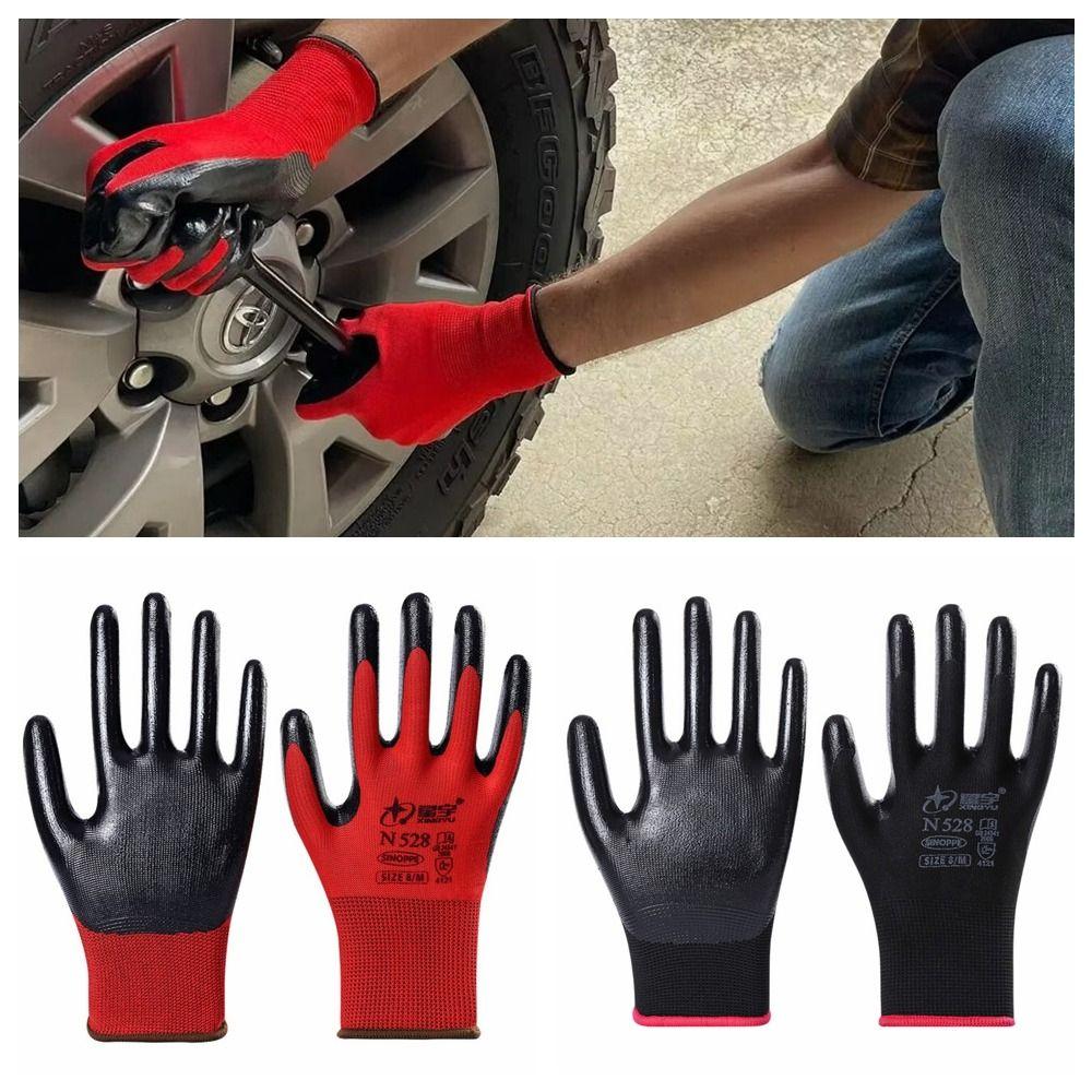 12Pairs Protection Work Gloves Fishing Latex Gloves Oil Resistant Industrial Gloves  Outdoor Sport