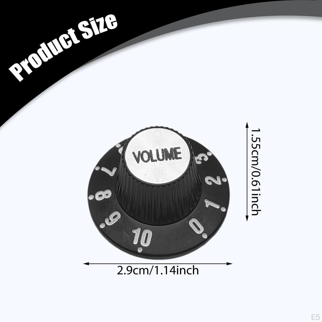 Electric Guitar Control Knob Bass Accessories Easily Install Black High Reliability Practical