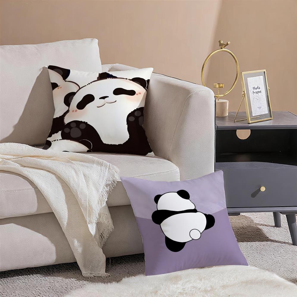 Lovely Cute Chinese Animal Art Panda Cushion Cover Throw Pillow Cover Hidden Button Durable Polyester Chair Cushion