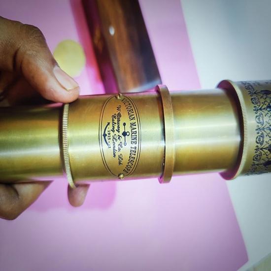 45.72 cm Brass Telescope, Working Engraved Telescope with Wood Box Pirates Spyglass, Fathers Day Gift, Gift For Husband, Son Gift, steampunk Gift