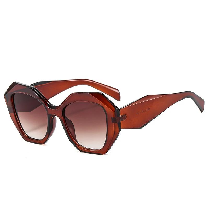 Retro Oversized Irregular Polygon Women Sunglasses Fashion Jelly Color Eyewear Shades Uv400 Men Gradient Sun Glasses