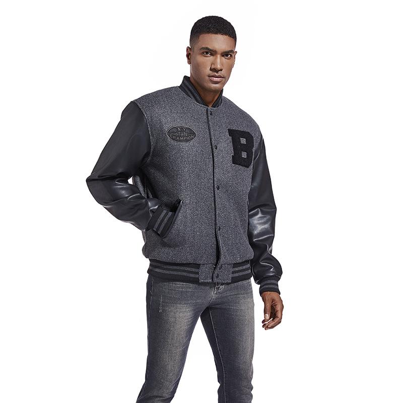 Men's Varsity Jacket Regular Fit Casual Letterman Baseball Bomber Jackets for Men Fall Winter Thicken Outdoor Button Down Vintage Jacket With Pockets