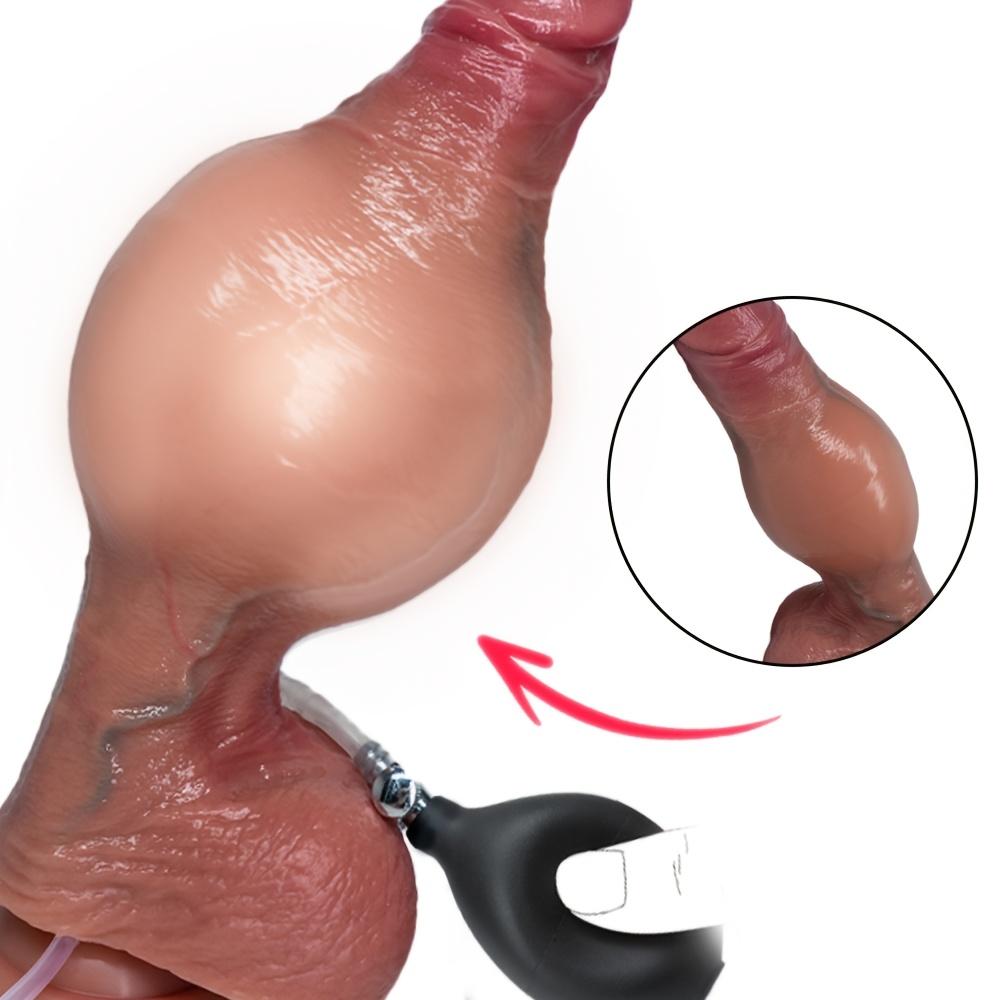 9,84" Realistischer aufblasbarer Silikon-Dildo, erweiterbares verdickendes Penis-Spielzeug mit starker Saugnapf, freihändiger Hautgefühl-Stimulator