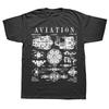 New Funny Aviation Pilot Airplane Engine Aircraft Vintage Patent Graphic Top Unisex Tshirt Summer Hip Hop Short Sleeve T Shirts