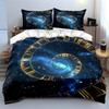 Galaxy Clock Spiral Decor Set Soft Comfortable Duvet Cover Bedding Set Included 1*Duvet Cover & 2*Pillowcases, Gift