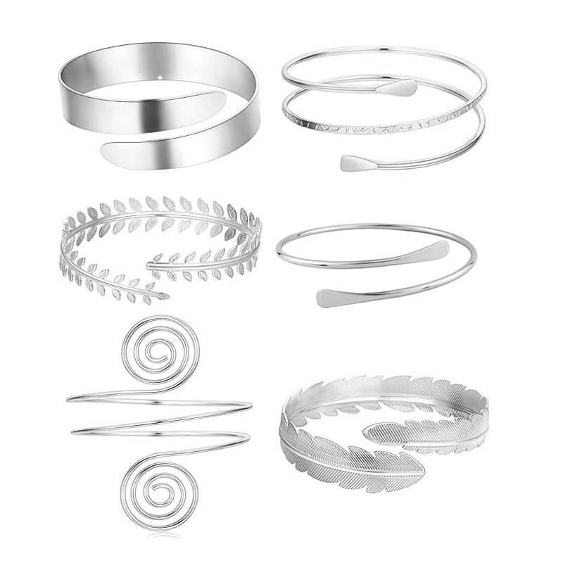 Damen Metallblatt Design Offener Armreif - Minimalistischer Europäischer & Amerikanischer Stil