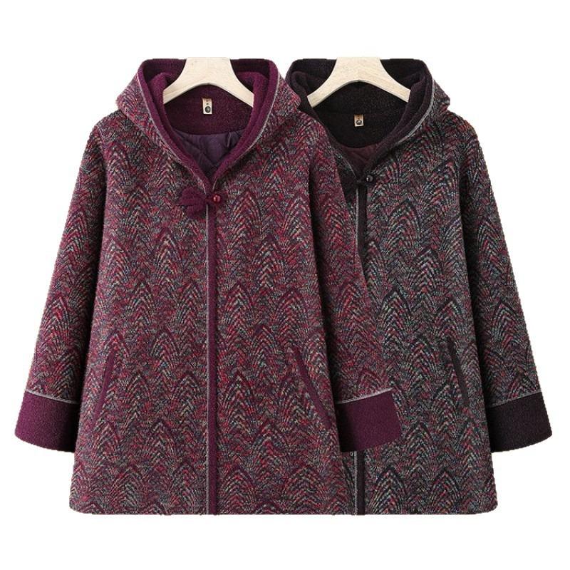 Hooded coat autumn and winter long women's clothing new coat cotton thickened top