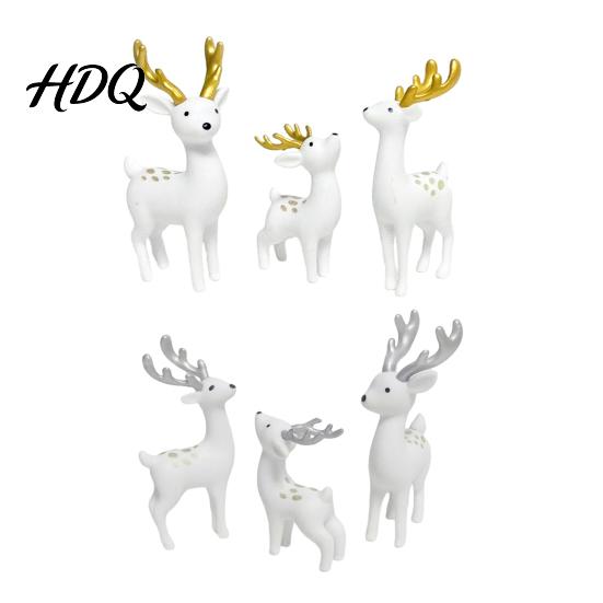 Small Animal Figure for Moss Micro Landscape 3 Pcs Mini Deer Figurines Cute Woodland Decoration Miniature Exquisite Ornament Bookshelf Display