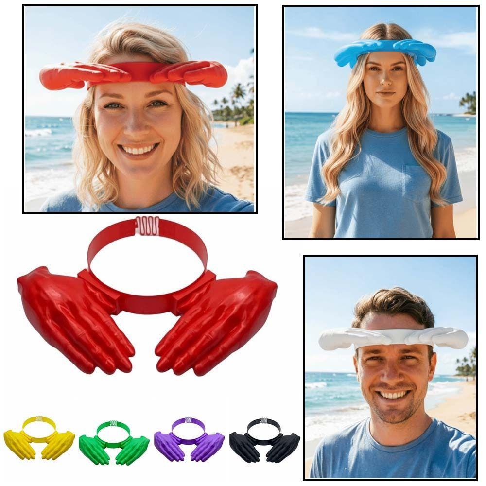 Detachable Funny Hand Sun Hat PLA Sun Protection Quirky Hairband For Men / Women