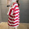 Women Stripes Black Oversized Graphic T-shirts Tops Fashion Couples T-shirt