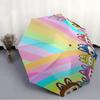 Labubu1 Print Automatic Umbrella, 8 Rib Iron Frame, Plastic Handle, Suitable for Outdoor Travel &Daily , Ideal Gift