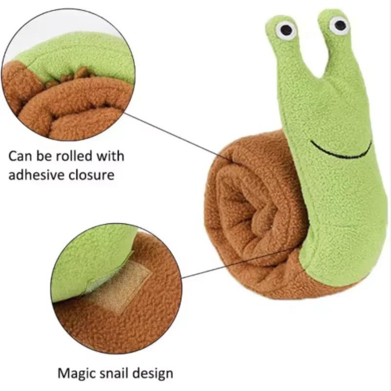 

Dog Squeak Toys Pet Sniffing Plush Snails Toys Tibetan Food Molar Puzzle Dog Toys For Grinding Teeth Food Olfactory Training 1pcs