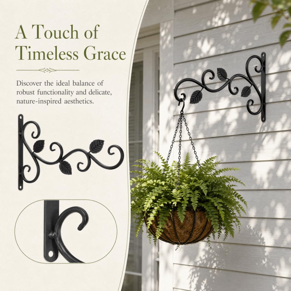 4pcs Leaf Model Design Wall-Mounted Hooks Wall-Mounted Plant Hangers Garden Decoration