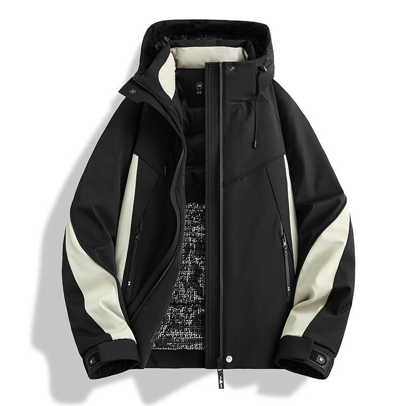 

Men s Waterproof Windproof Goose Down Parka - 95 White Goose Down, Winter Warm Jacket 2025 Triple Extra Large чорний