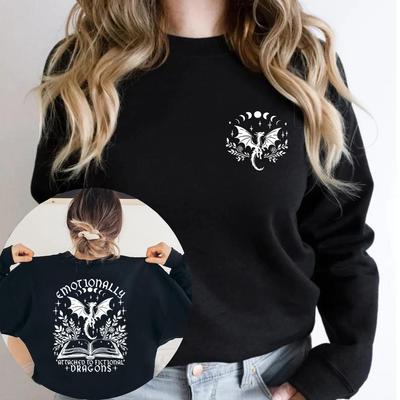 Emotionally Attached To Fictional Dragons Sweatshirt Fourth Wing Dragon Sweatshirt Fantasy Bookish Hoodie Unisex Sweatshirts