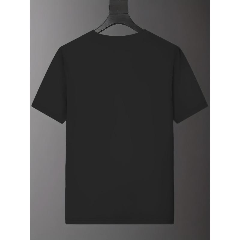 European Size Street Fashion Men'S T-Shirt Made of 100% Fabric, Featuring a Regular Fit, Stylish Casual Round Neck Design, Suitable for Outdoor Wear