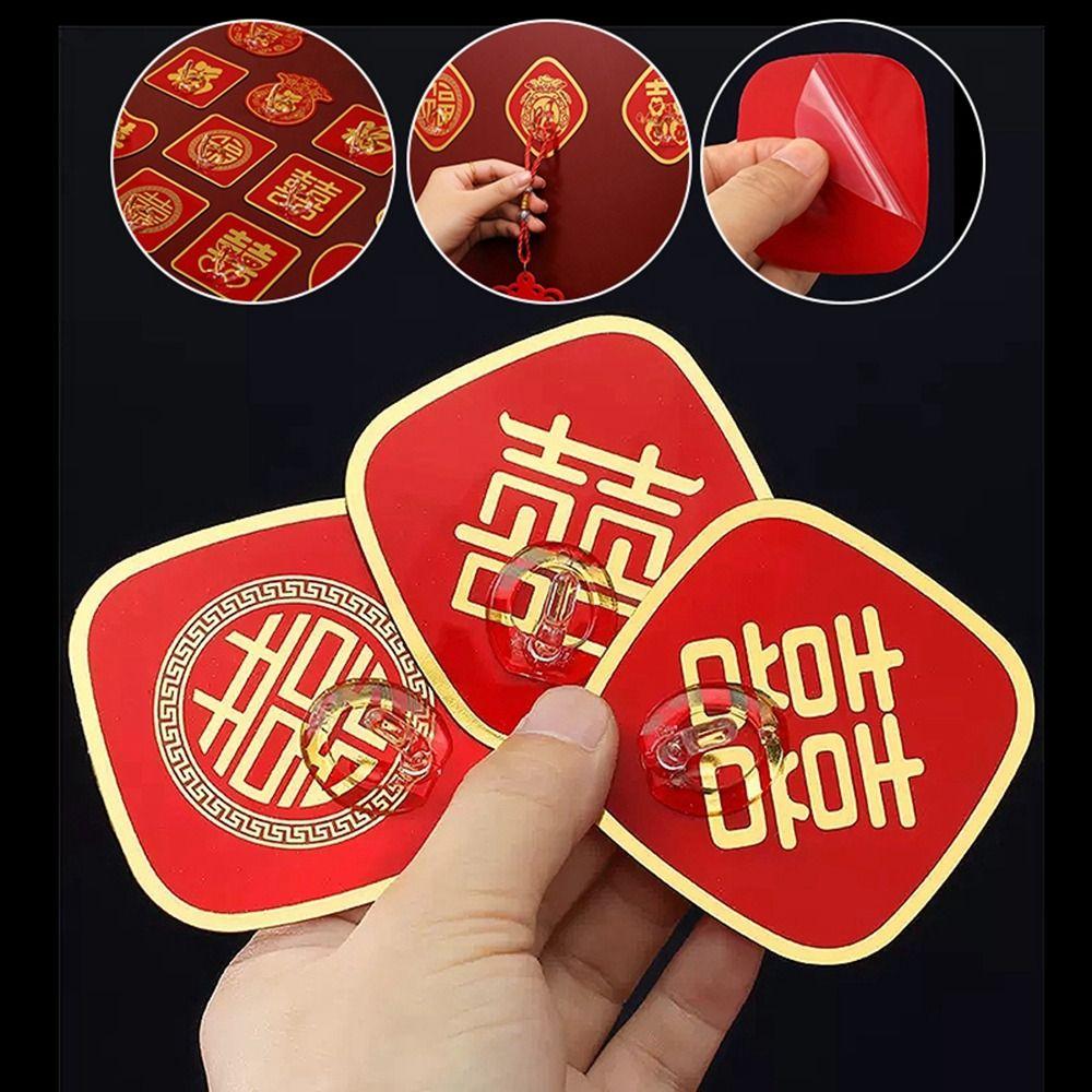 No punching Spring Festival Bathroom Door Kitchen Fu Word Towel Hanger Hook Coat Hook Home Decor