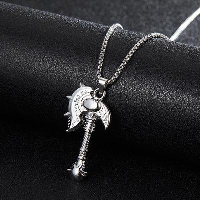 Nordic Viking Rune Axe Men's Stainless Steel Pendant Necklace
