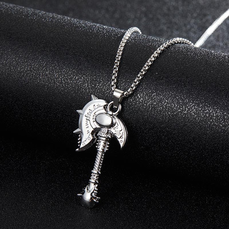 Nordic Viking Rune Axe Men's Stainless Steel Pendant Necklace