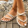 Black Clip Toe Flat Slippers for Women Summer Comfortable Non Slip Beach Flip Flops Woman Plus Size Cross Strap Roman Sandals