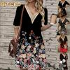 Moda Yaz Bahar Kısa Kollu V Yaka Günlük Elbiseler