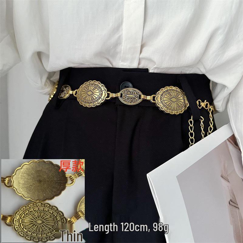 Damen Ethno-Stil Schmetterling Taillenkette: Modischer Metallgürtel für Rock oder Kleid