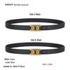 Smooth Buckle Black Lychee Grain Dual-Use Women's Leather Belt