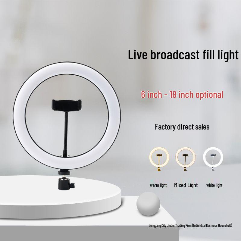 Multifunctional Floor-Standing Phone Tripod with Skin-Whitening Light for Live Streaming