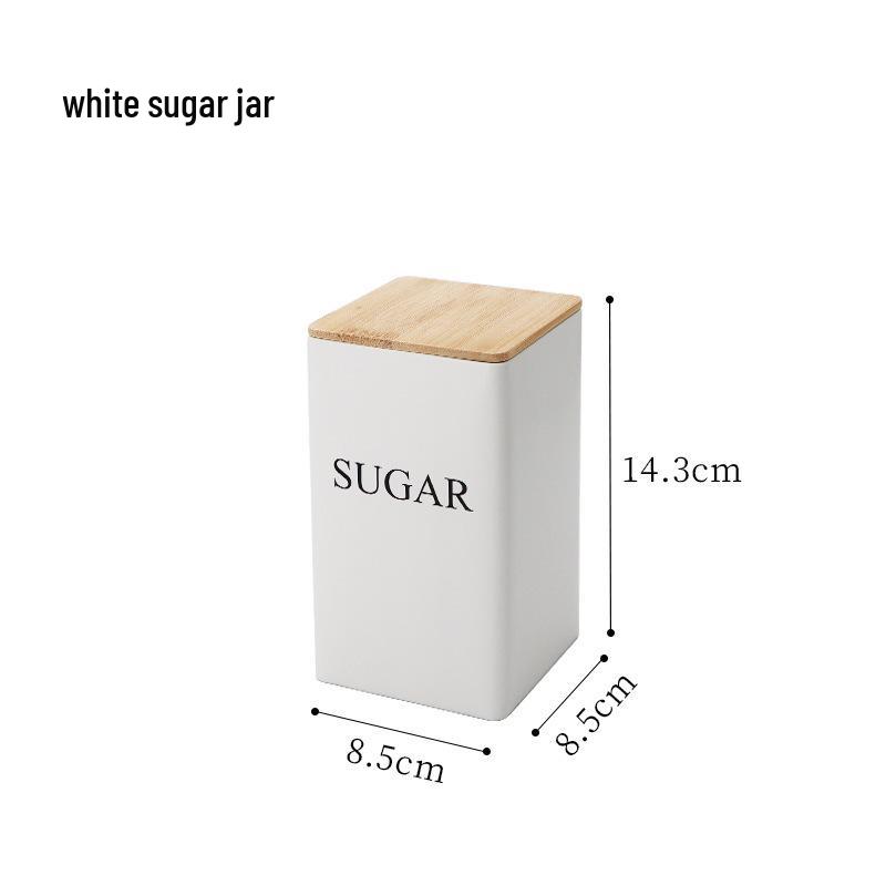 In-Stock Minimalist Metal Tea Caddy with Bamboo Lid for Snacks, Coffee, and Candy Storage