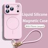 Liquid Silicone for Magsafe Phone Case for iPhone 17 16 Pro Max 17Pro 16Pro Lanyard Strap Cases for iPhone17 16 Pro Max Cover