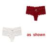 2Pcs/Lot Women Sexy Lace Panties Bow Low-Rise Temptation Lingerie Female G String Transparent Underwear Embroidery Thong Intimates