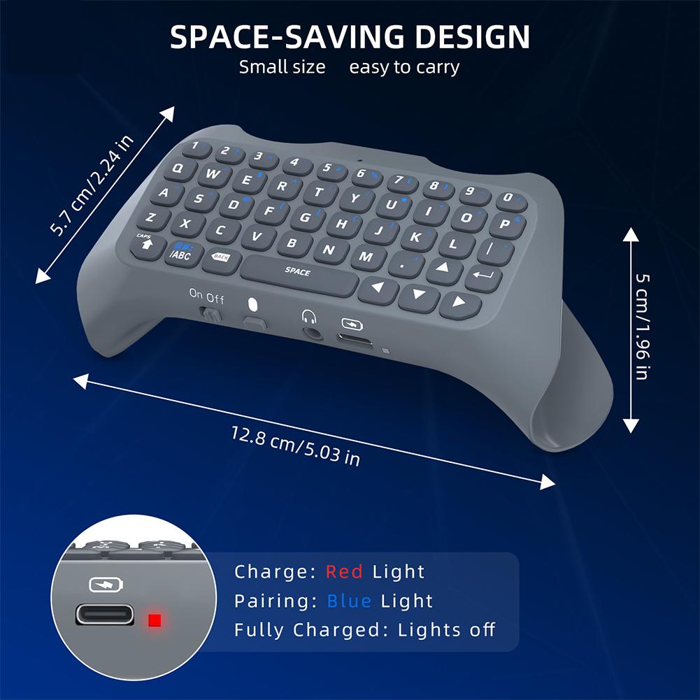 Wireless Keyboard Controller Bluetooth-Compatible 3.0 Built-In Speaker Wireless Gaming Keypad Handle for PS5 Gamepad Controller