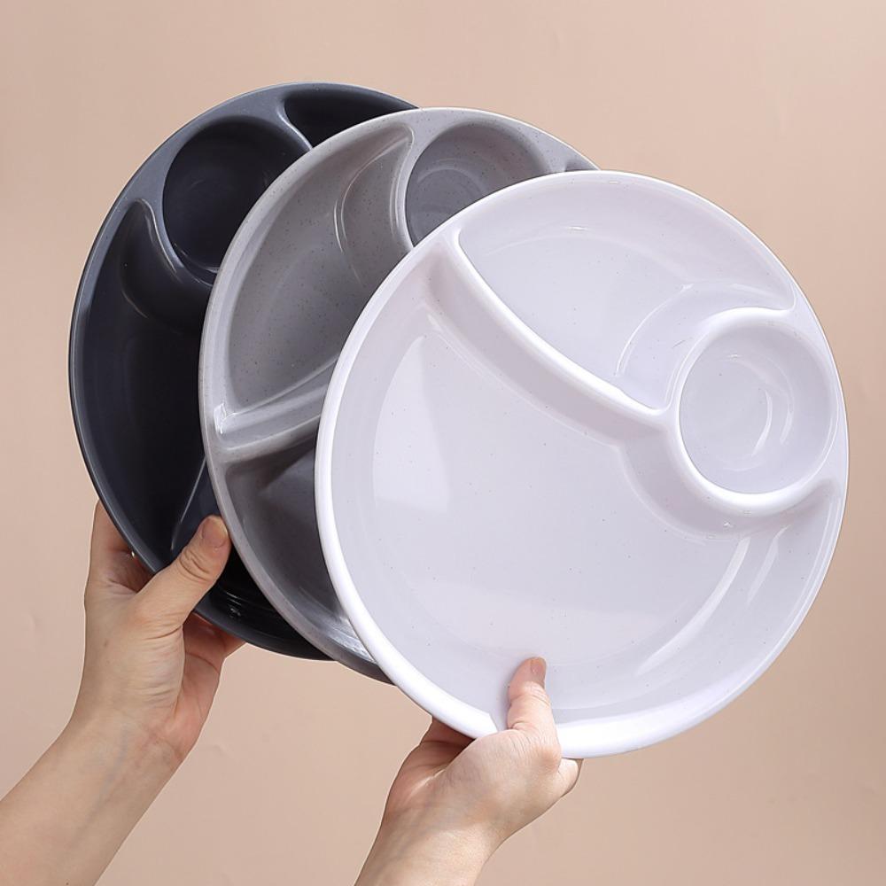 2pcs Microwavable Food  Plate Plastic Meal Measure Dish Household Fruit Serving Tray  Salad