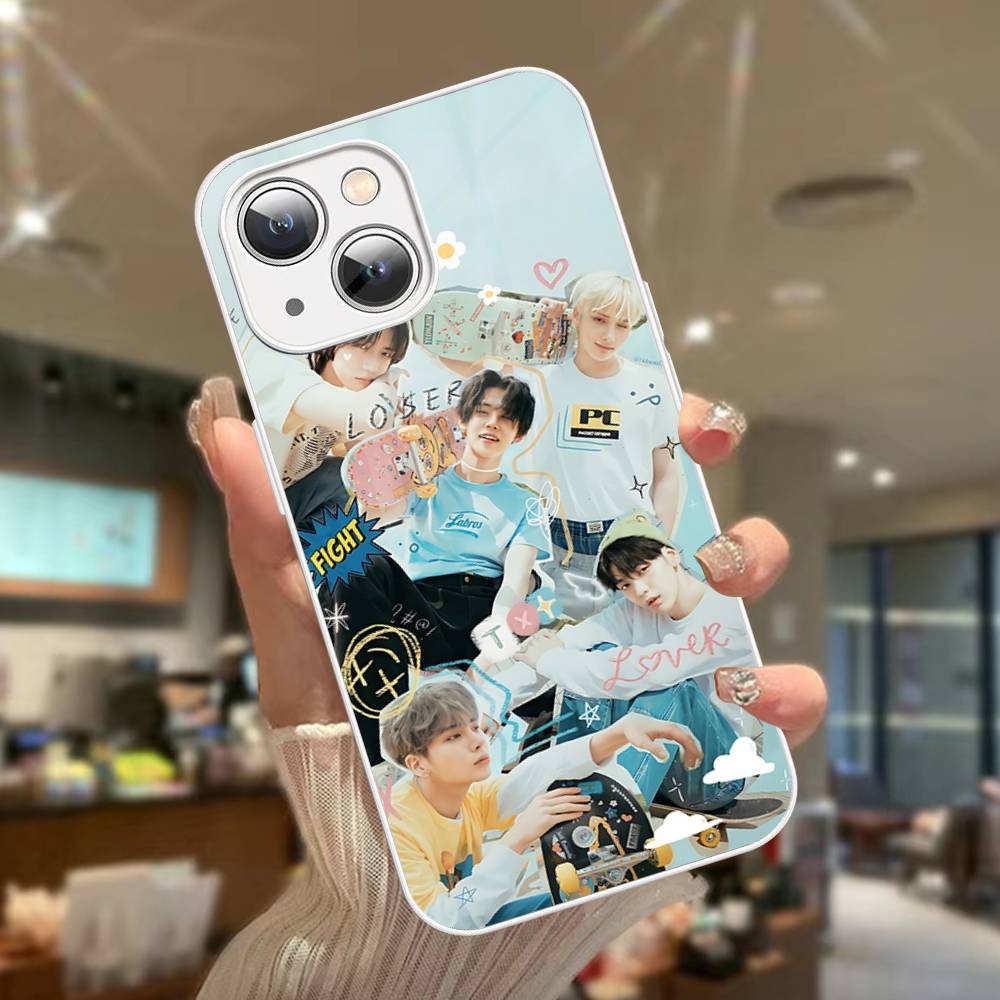 K-Kpop Group T-TXT-S Tempered Glass For Iphone 14 13 12 11 Pro Mini XS MAX 14Plus X XS XR Fundas