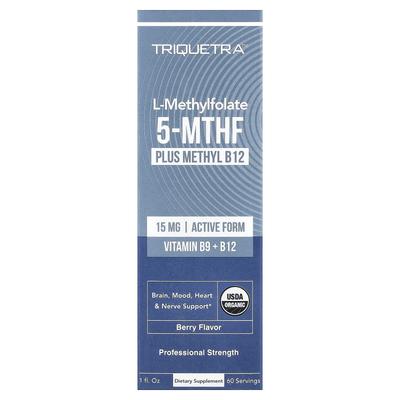 Triquetra Health, L-Methylfolate 5-MTHF Plus Methyl B12, Berry, 1 Fl Oz