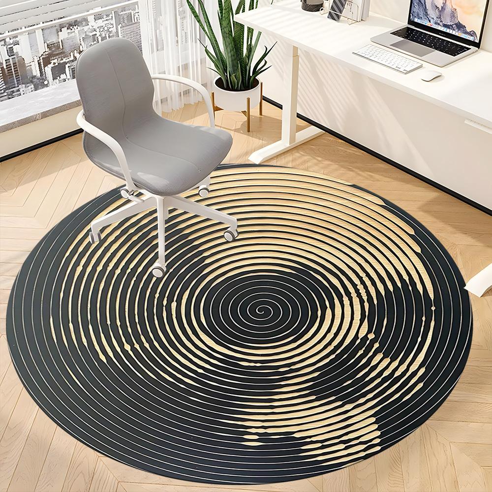 1pc Spiral Skull Office Round Area Rug, Under Office Chairs Bedroom Living Room Home Decor, Room Deco, Available in Various Sizes