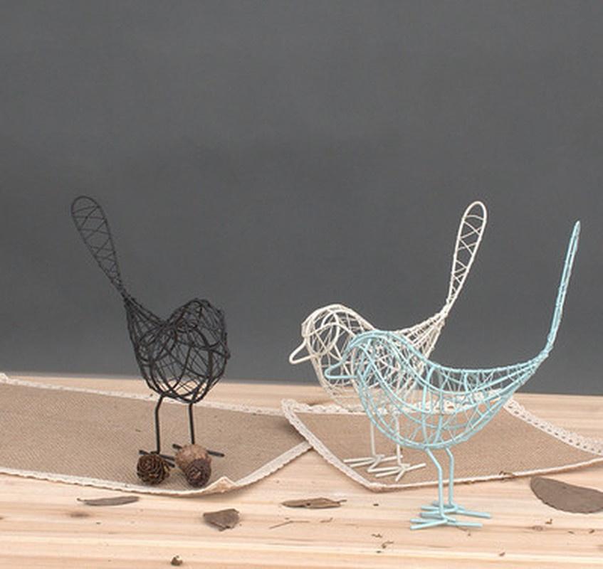 1PCS Fashionable Metal Wire Iron Bird Craft Iron Wire Bird Beautiful Decoration Gift Office Desktop
