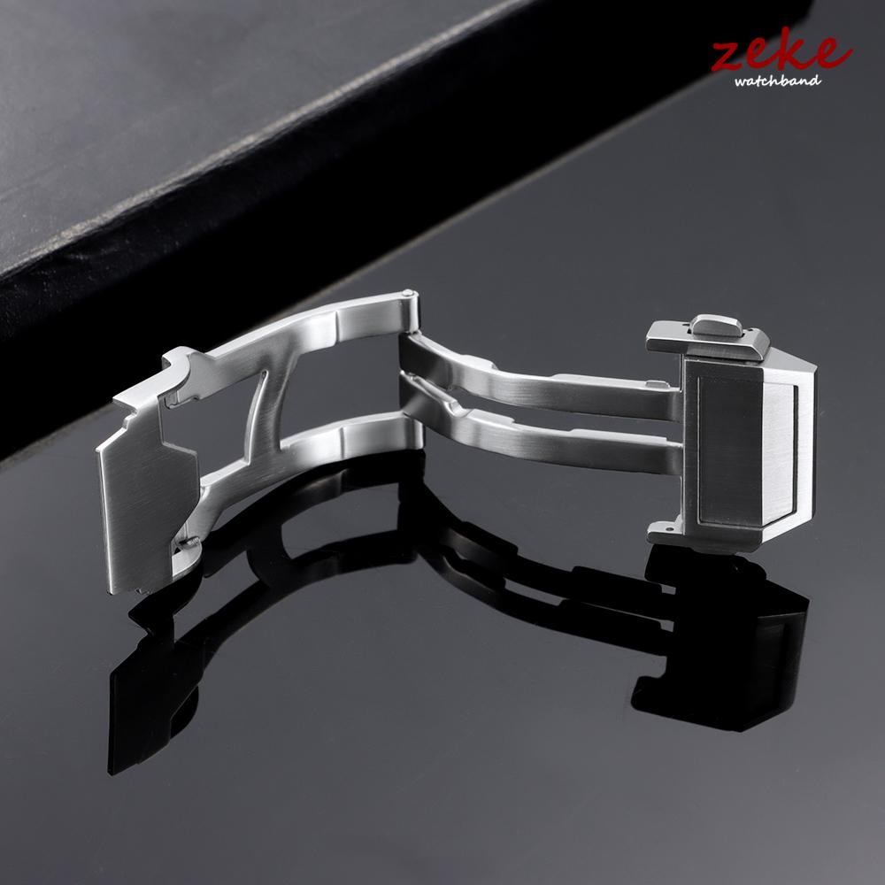 Folding Solid Watch Buckle for Hublot 20mm 22mm Silver Double Push Safety Matte Clasp Stainless Steel Straps Clasp Accessories