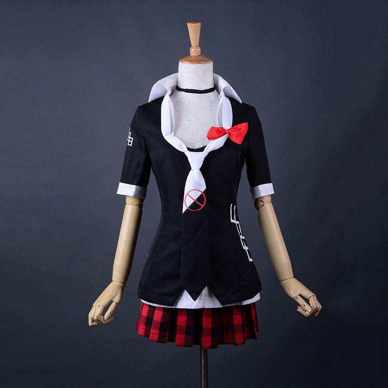 

Junko Danganronpa Enoshima Cosplay Costume School Uniform Suit Fancy Dress Striped,L