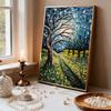 5D DIY Frameless Pearl Painting Country Road Pattern Painting Kit, Suitable for Home Living Room Bedroom and Other Wall Decoration Art Paintings