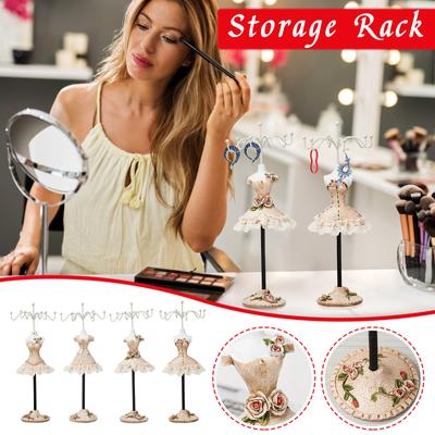 Lady Mannequin Jewelry Holder Earring Display Stand Rotating Jewelry Decoration