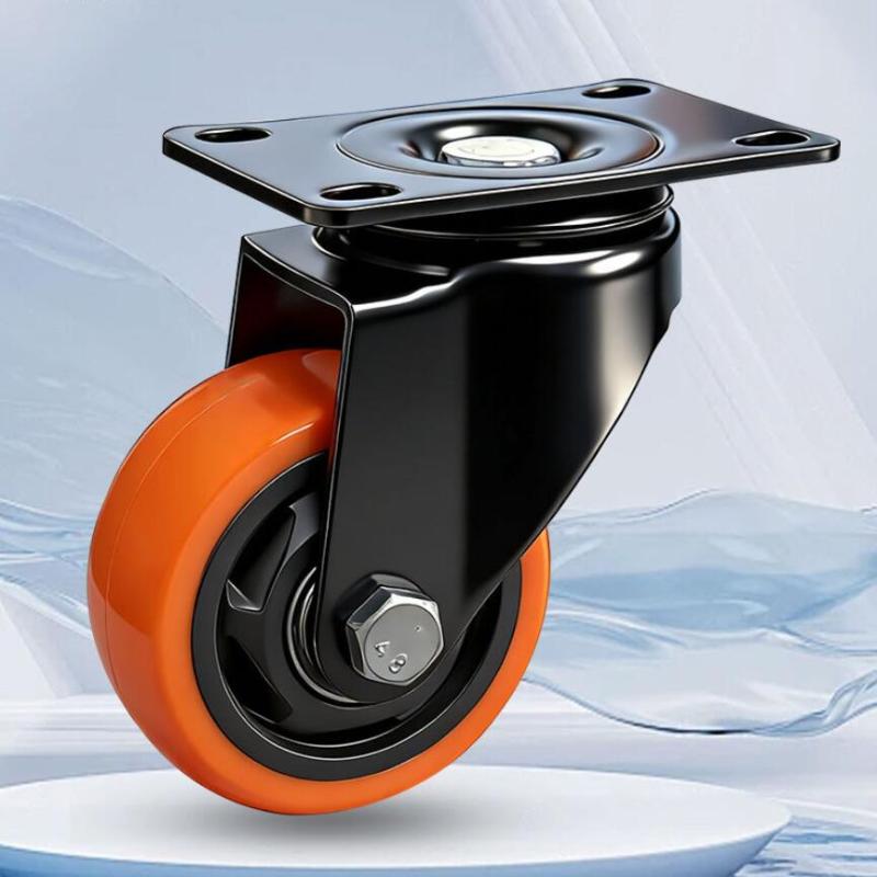 PVC Furniture Caster Wheels with Security Lock Swivel Plate Design 3/4/5in 1Pcs for Dresser Cabinet Moving Dolly